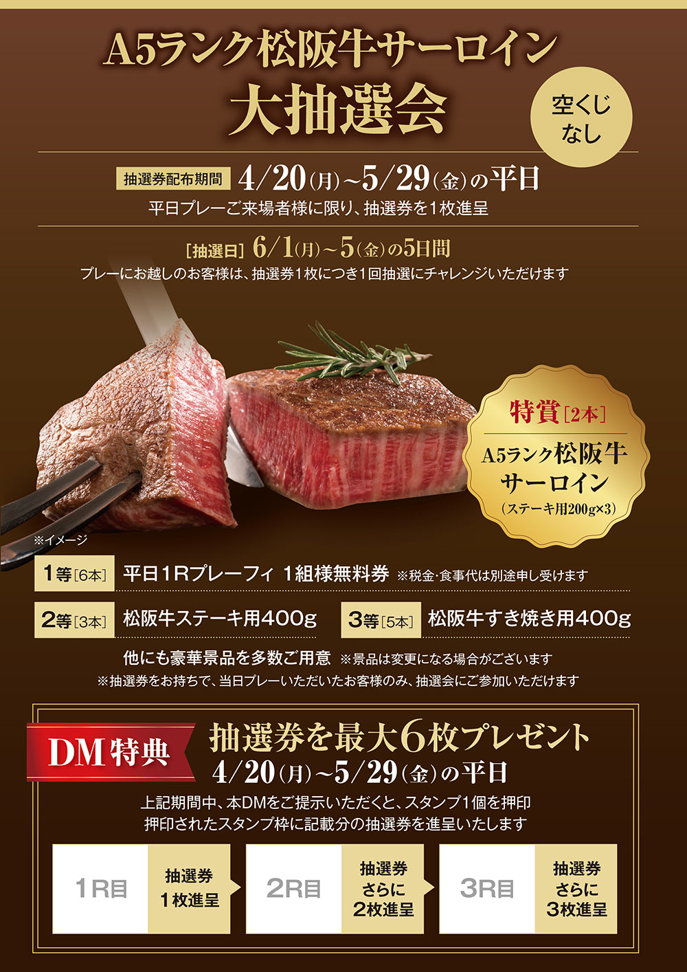 松阪牛サーロイン大抽選会のご案内